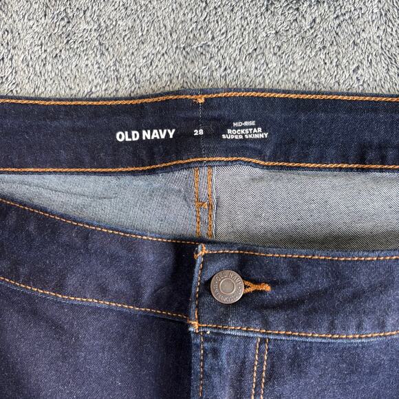 Old‎ Navy Rockstar Super Skinny Mid Rise Jeans Plus Size 28 Dark Wash - Picture 5 of 8